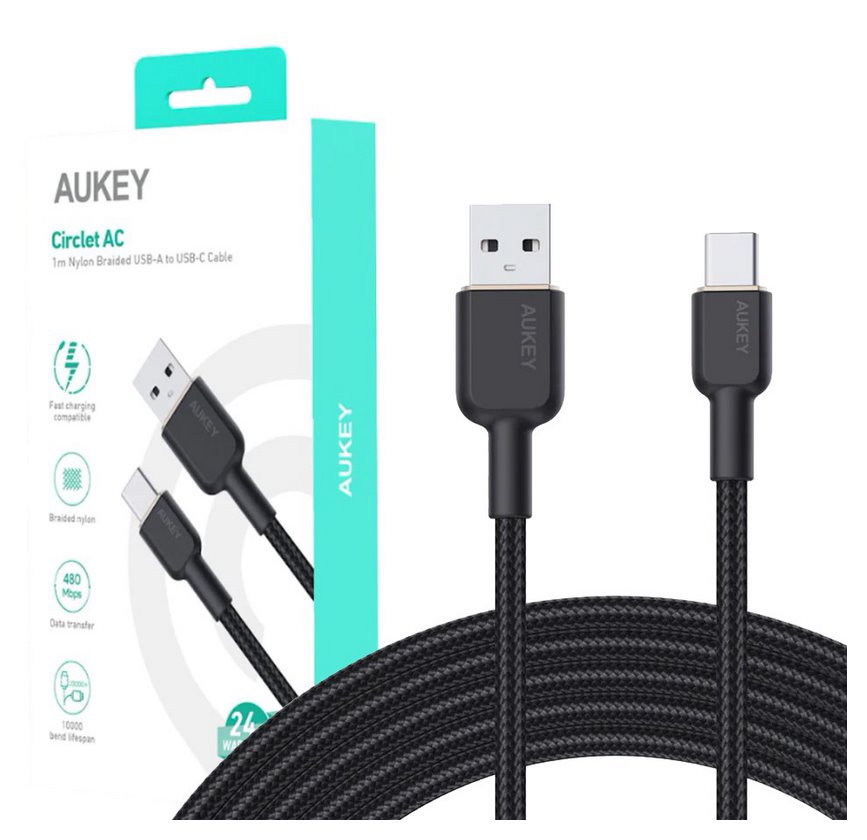 AUKEY CB-NAC1 KABEL USB-C QC PD 1M 3A 60W NYLON