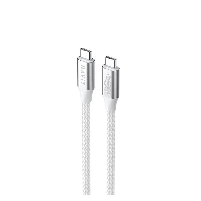 Kabel Havit Typ C-Typ C CB6290 (biały/szary; 100cm)