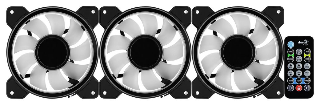 miniatura Wentylator + Hub AEROCOOL PGS MIRAGE 12 ARGB PRO (3x120) (AEROPGSMIRAGE12-A-P))