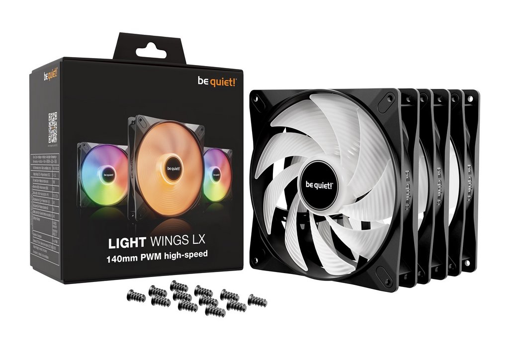 miniatura Wentylator BE QUIET! Light Wings LX 140mm PWM high-speed Triple Pack (BL130)