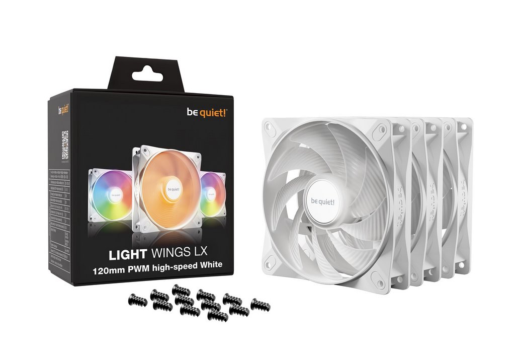 miniatura Wentylator BE QUIET! Light Wings LX 120mm PWM high-speed White Triple Pack (BL125)