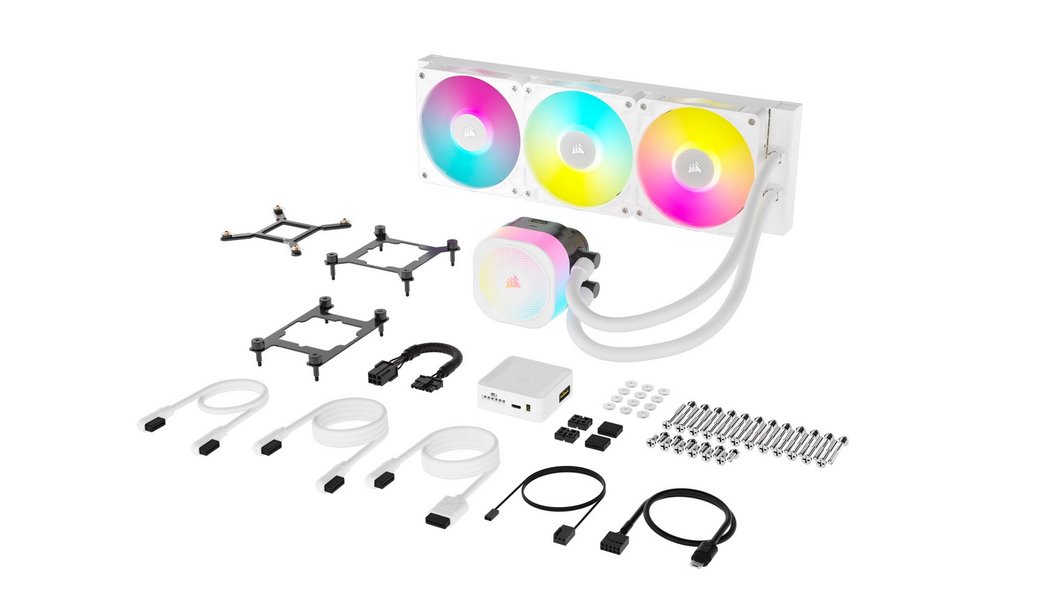 miniatura Chłodzenie CORSAIR iCUE LINK TITAN 360 RX RGB White AIO, 360mm Radiator, Liquid CPU Cooler (CW-9061021-WW)