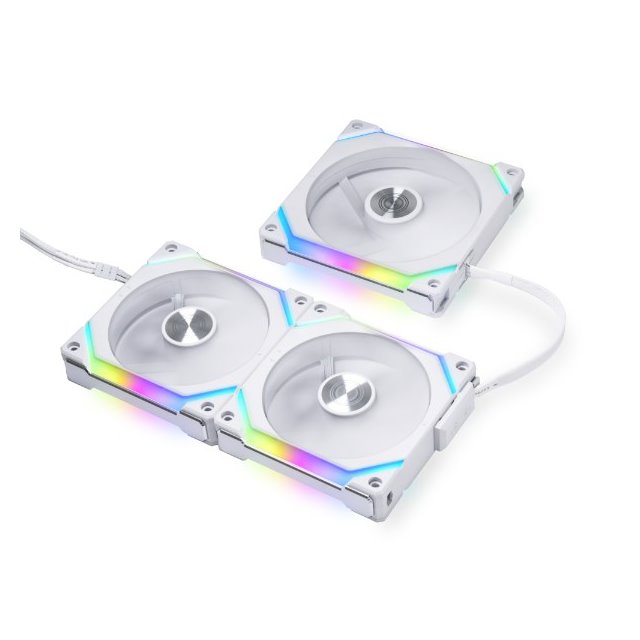 LIAN LI UNI FAN SL120 V2 RGB PWM FAN, TRIPLE-PACK WHITE (UF-SL120V2-3W)