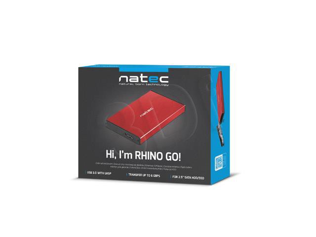 miniatura Obudowa NATEC RHINO GO NKZ-1279 (2.5"; USB 3.0; ALUMINIUM; KOLOR CZERWONY)