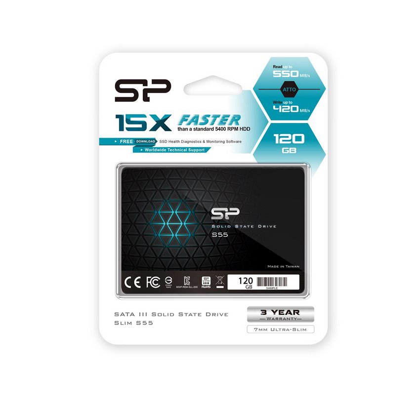 miniatura Dysk SSD Silicon Power S55 120GB 2,5" SATA III 550/420 MB/s (SP120GBSS3S55S25)