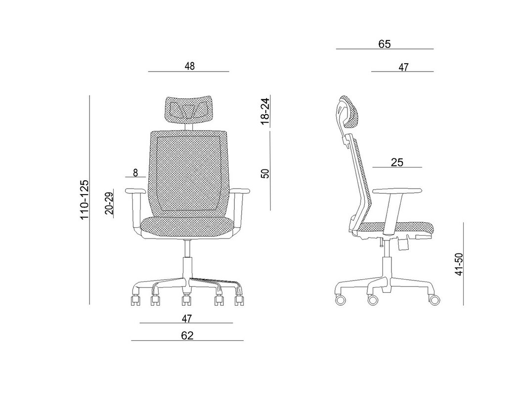 miniatura Ergonomiczny fotel biurowy ESTA czarny (ESTA FS02-1H)