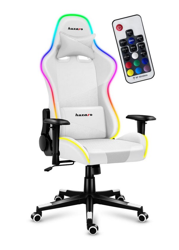 Fotel gamingowy HUZARO FORCE 6.2 WHITE RGB (HZ-Force 6.2 White RGB)