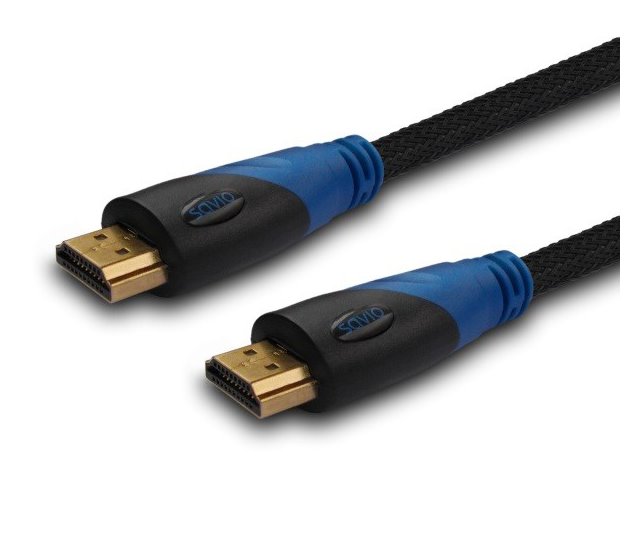 Kabel SAVIO cl-49 (HDMI M - HDMI M; 5m; kolor czarny)