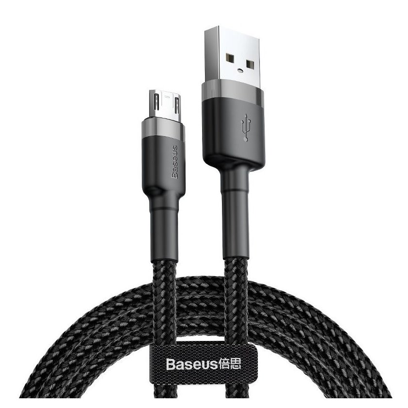 Kabel Baseus cafule CAMKLF-BG1 (USB M - Micro USB M; 1m; kolor szaro-czarny)