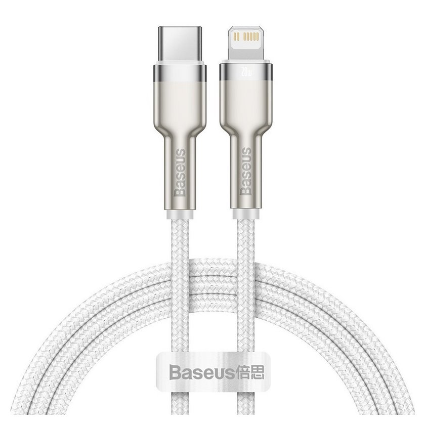 BASEUS KABEL USB-C LIGHTNING CAFULE PD 1M BIAŁY (CATLJK-A02)