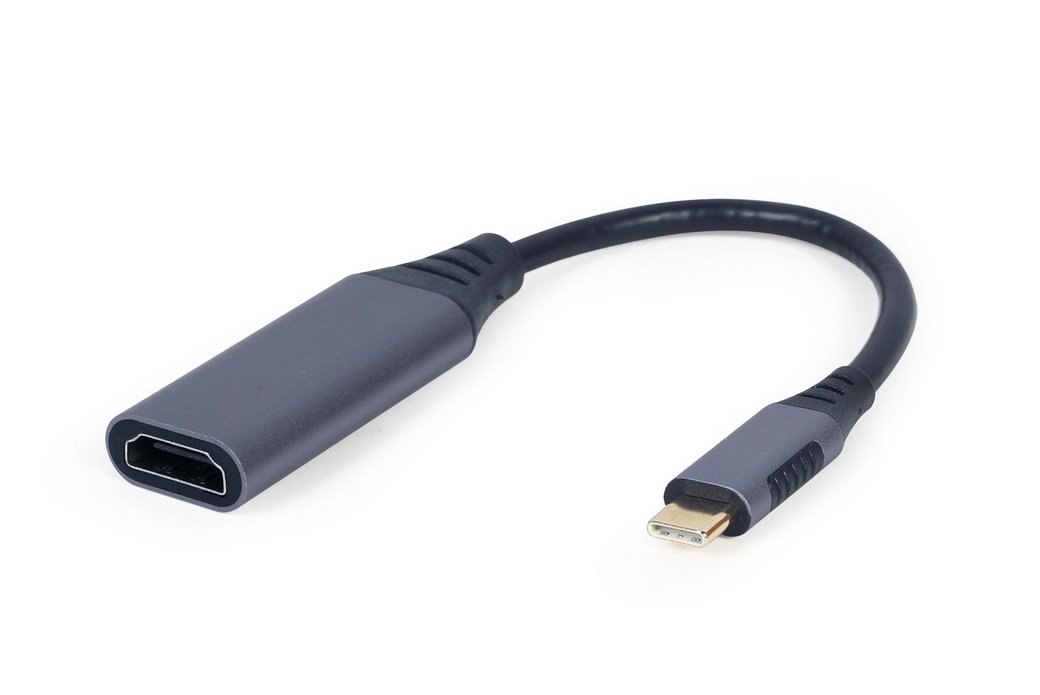 Adapter GEMBIRD USB TYP-C DO HDMI NA KABLU SZARY, 15CM (A-USB3C-HDMI-01)