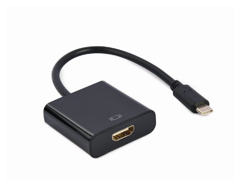 Adapter GEMBIRD USB TYP-C DO HDMI 4K 30HZ, 15CM, CZARNY (A-CM-HDMIF-03)