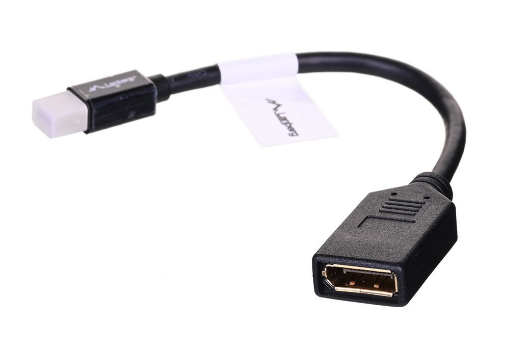 Adapter Lanberg AD-0003-BK (Mini DisplayPort M - DisplayPort F; 0,10m; kolor czarny)