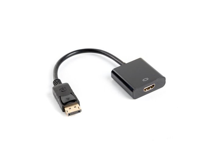 Adapter Lanberg AD-0009-BK (DisplayPort M - HDMI F; 0,10m; kolor czarny)