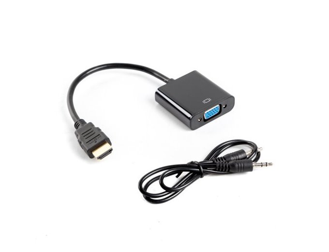 Adapter Lanberg AD-0017-BK (HDMI M - D-Sub (VGA) F; 0,20m; kolor czarny)