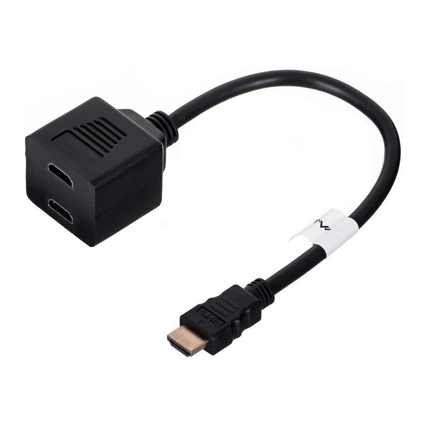 Splitter Lanberg AD-0019-BK (HDMI M - 2x HDMI F; 0,20m; kolor czarny)