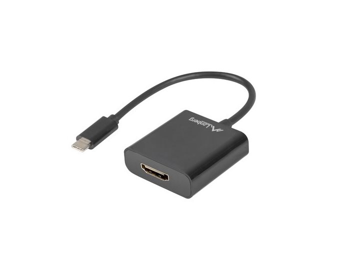 Adapter Lanberg AD-UC-HD-01 (USB typu C M - HDMI F; 0,15m; kolor czarny)