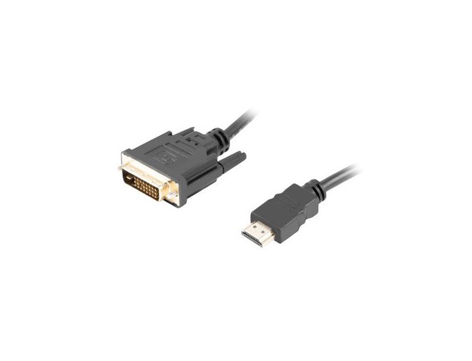 miniatura Kabel Lanberg CA-HDDV-20CU-0018-BK (HDMI M - DVI-D (24+1) M; 1,8m; kolor czarny)