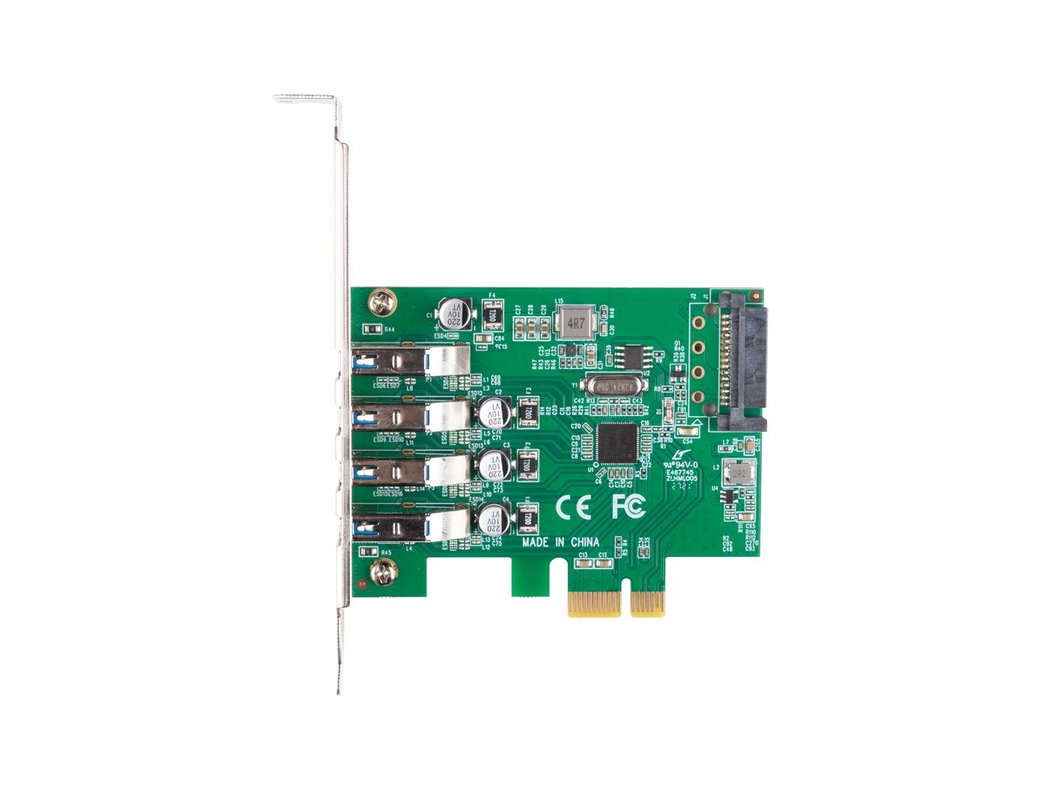 miniatura LANBERG KARTA PCI-E X1 -> 4X USB-A 3.1 GEN1 ŚLEDŹ LOW PROFILE PCE-US3-004