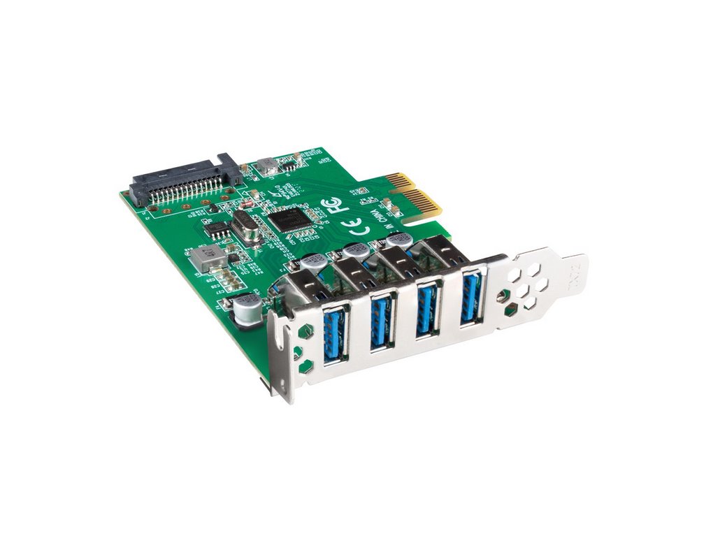 miniatura LANBERG KARTA PCI-E X1 -> 4X USB-A 3.1 GEN1 ŚLEDŹ LOW PROFILE PCE-US3-004