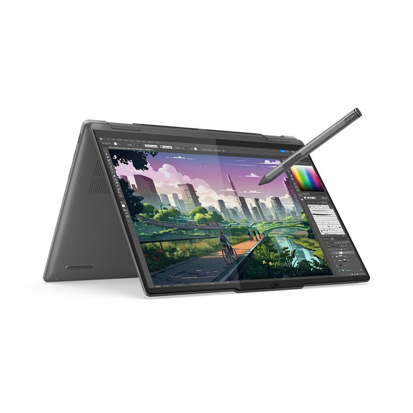 miniatura Notebook Lenovo Yoga 7 2-in-1 14AHP9 Ryzen 5 8640HS 14" WUXGA OLED 400nits Glossy 16GB LPDDR5x-6400 SSD 512GB Radeon 760M Graphics Windows 11 Storm Grey (83DK002SPB)