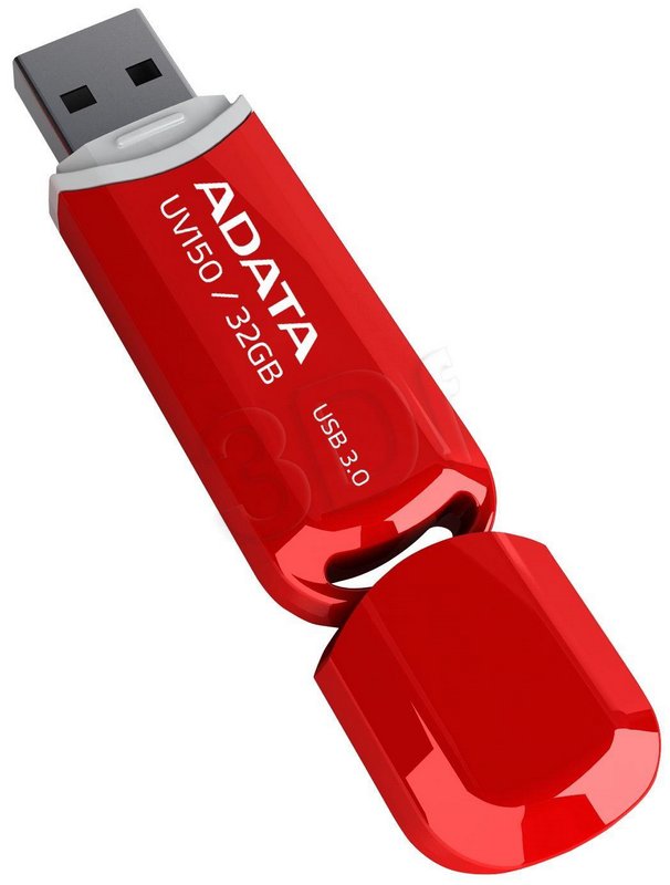 miniatura Pendrive ADATA UV150 AUV150-32G-RRD (32GB; USB 3.0; KOLOR CZERWONY)