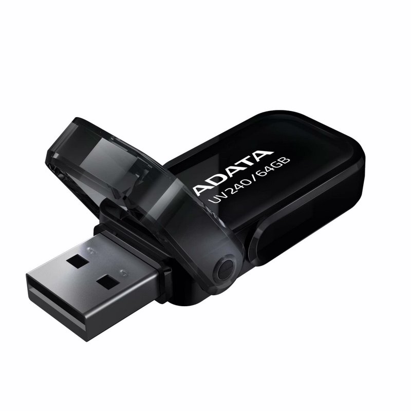 miniatura Pendrive ADATA UV240 AUV240-64G-RBK (64GB; USB 2.0; KOLOR CZARNY)