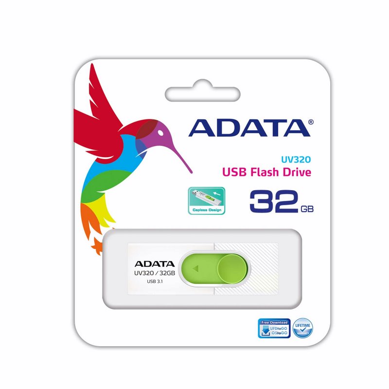 miniatura Pendrive ADATA UV320 AUV320-32G-RWHGN (32GB; USB 3.1; KOLOR BIAŁY)