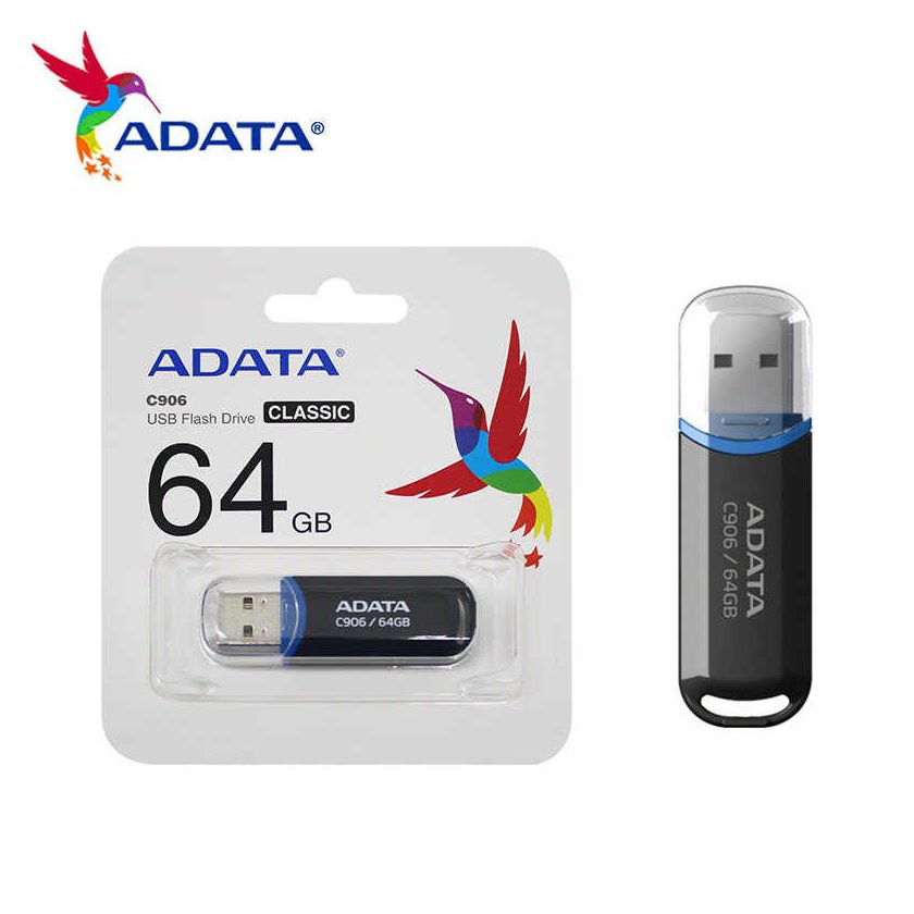 miniatura ADATA FLASHDRIVE C906 64GB USB 2.0 BLACK (AC906-64G-RBK)