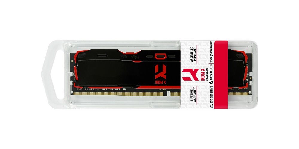 Pamięć RAM GOODRAM DDR4 16GB PC4-25600 (3200MHZ) 16-20-20 IRDM X BLACK 1024X8 (IR-X3200D464L16A/16G)