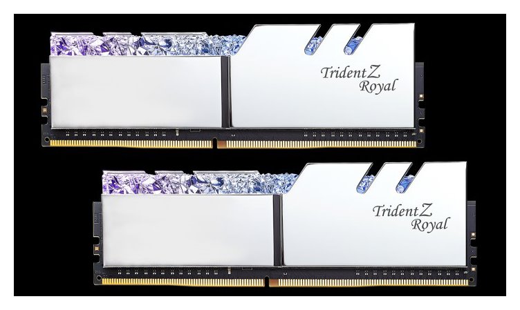 miniatura Pamięć RAM G.SKILL TRIDENTZ ROYAL RGB DDR4 2X16GB 3200MHZ CL16 XMP2 SILVER F4-3200C16D-32GTRS