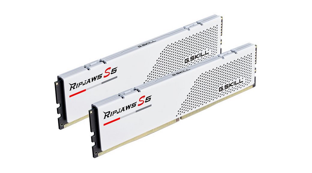 miniatura Pamięć RAM G.SKILL RIPJAWS S5 DDR5 2X32GB 6000MHZ CL30 XMP3 WHITE F5-6000J3040G32GX2-RS5W