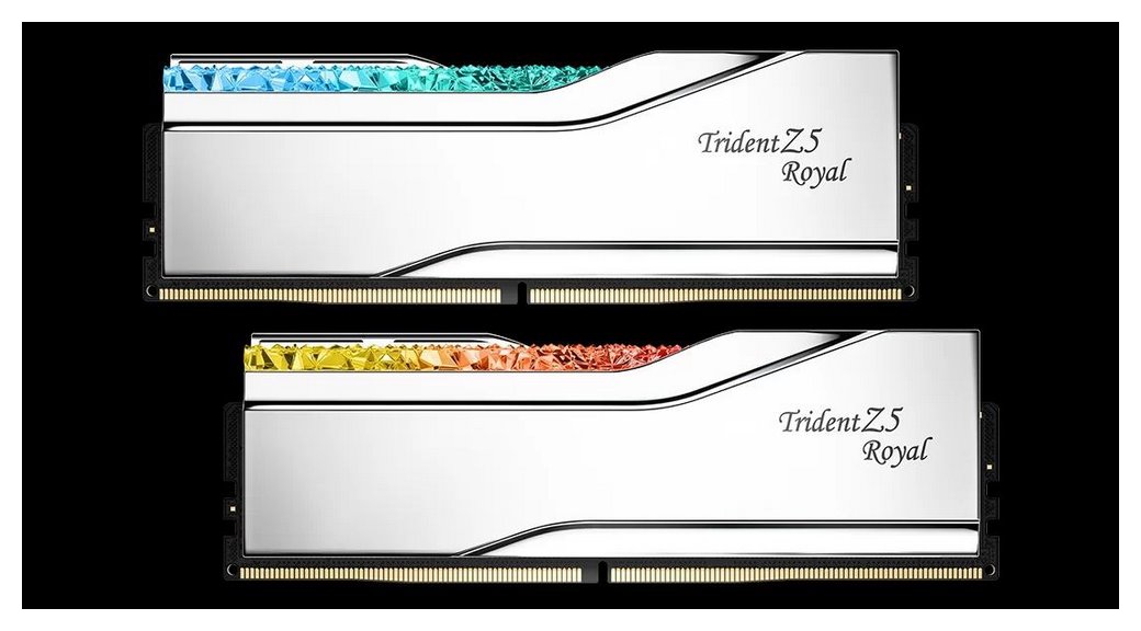 Pamięć RAM G.SKILL TRIDENT Z5 ROYAL RGB DDR5 2X48GB 6400MHZ CL32 XMP3 SILVER F5-6400J3239F48GX2-TR5S