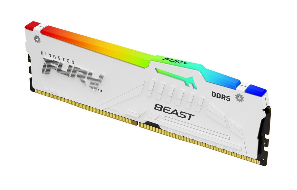 miniatura Pamięć RAM Kingston DDR5 64GB 5200MHZ CL36 FURY BEAST WHITE RGB EXPO KITX2 (KF552C36BWEAK2-64)