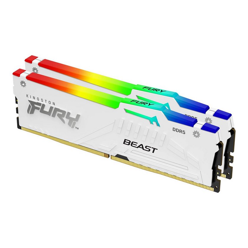 miniatura Pamięć RAM Kingston DDR5 64GB 5600MHZ CL36 FURY BEAST WHITE RGB EXPO KITX2 (KF556C36BWEAK2-64)