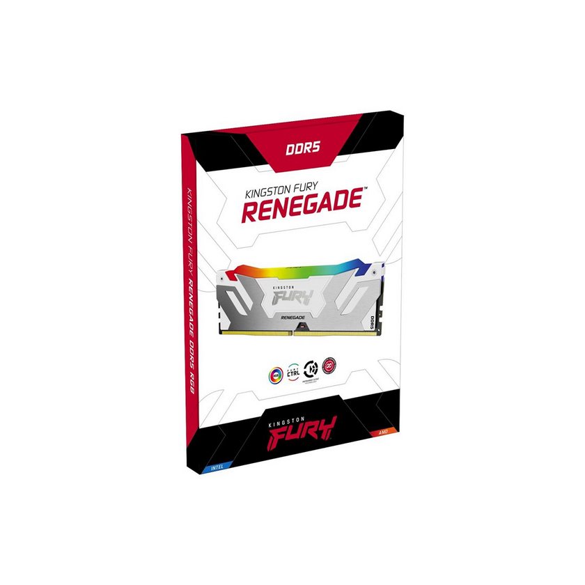 miniatura Pamięć RAM Kingston DDR5 32GB 6800MHZ CL36 FURY RENEGADE RGB WHITE XMP KITX2 (KF568C36RWAK2-32)