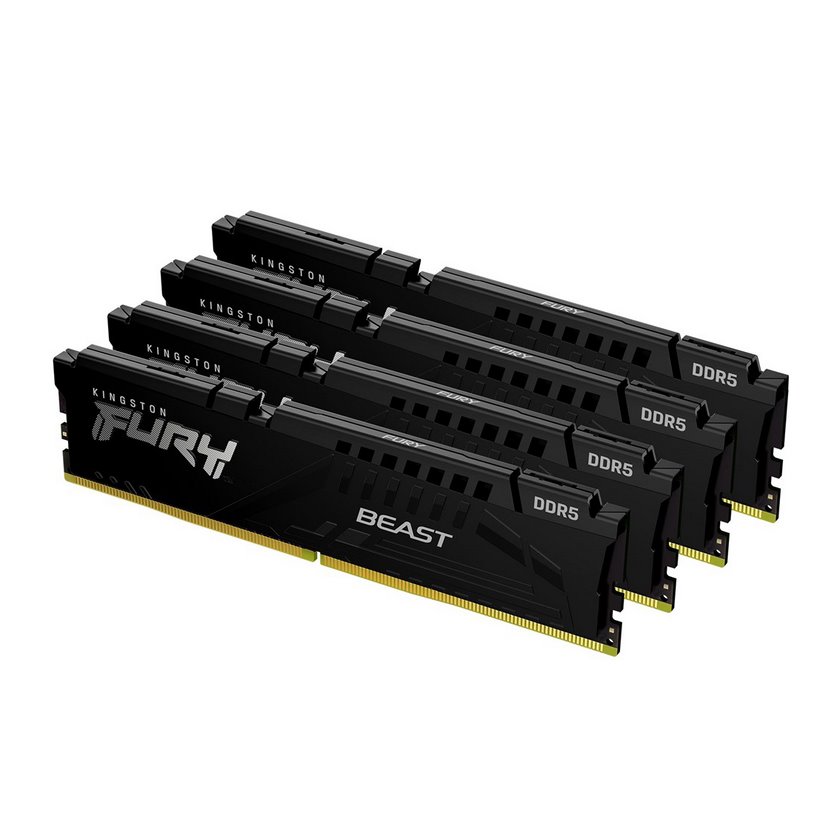 miniatura Pamięć RAM Kingston DDR5 64GB 5200Mhz CL40 FURY Beast Black KITx4 (KF552C40BBK4-64)