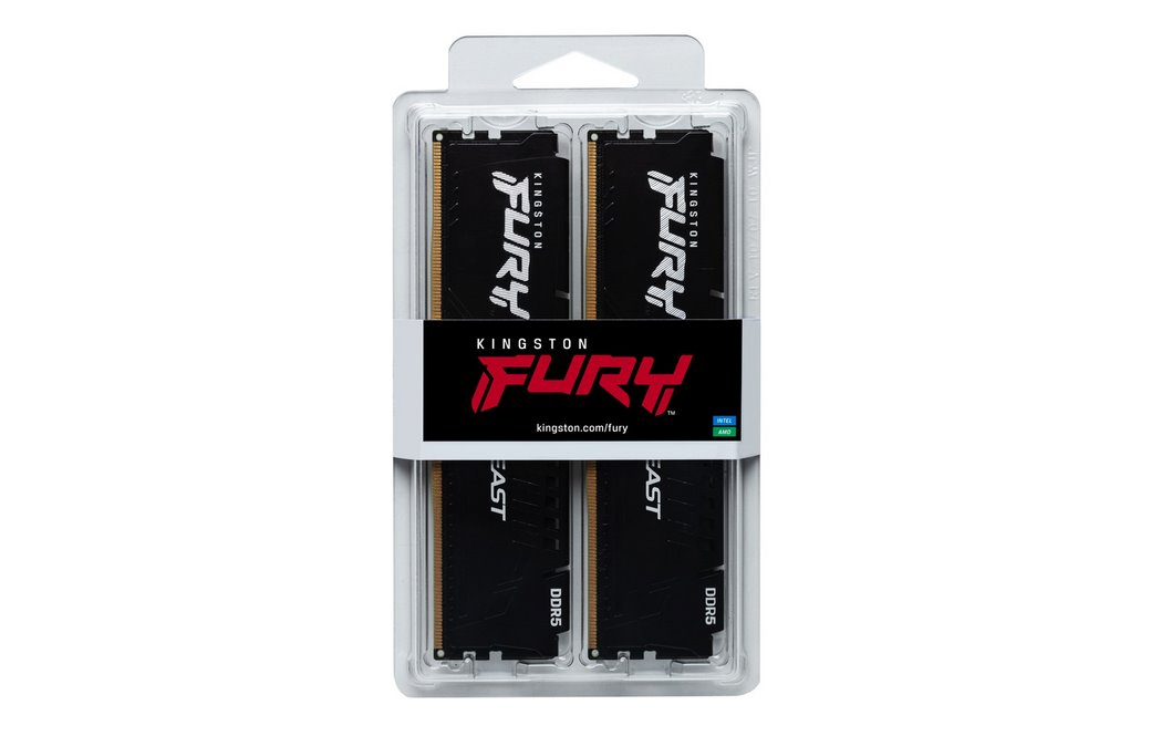 miniatura Pamięć RAM Kingston DDR5 64GB 5200Mhz CL40 FURY Beast Black KITx4 (KF552C40BBK4-64)