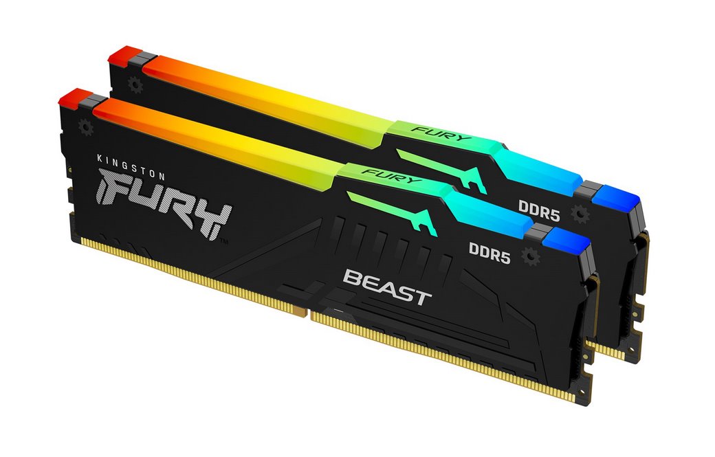 Pamięć RAM KINGSTON DDR5 64GB 6000MT/s CL30 DIMM (Kit of 2) FURY Beast RGB XMP (KF560C30BBAK2-64)