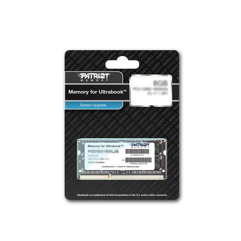 miniatura PATRIOT DDR3 8GB ULTRABOOK 1600MHz CL11 SO-DIMM (PSD38G1600L2S)