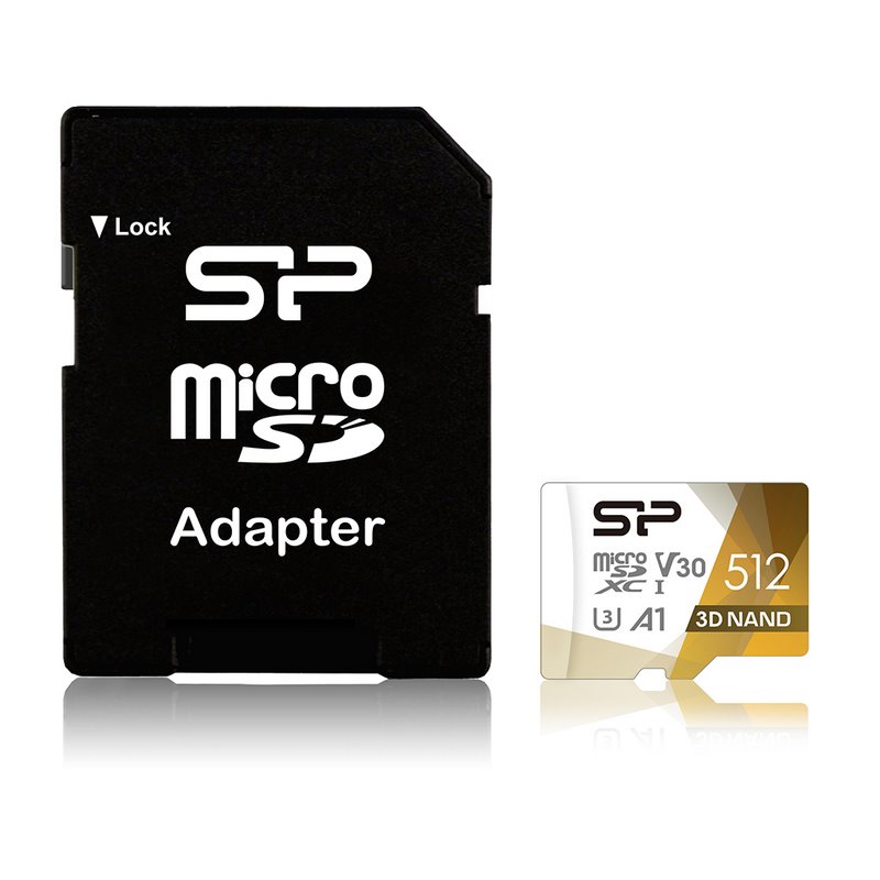 Karta pamięci SILICON POWER MICROSDXC SUPERIOR PRO 512GB V30 UHS-1 U3 A1 + ADAPTER MICROSD-SD (SP512GBSTXDU3V20AB)