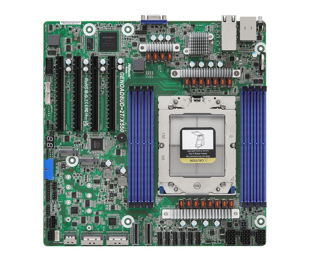 Płyta główna ASRock GENOAD8UD-2T/X550 1x SP5 AMD Epyc 9004 SoC (8xDIMM, SATA, 2xM.2, 2x10GbE, IPMI)