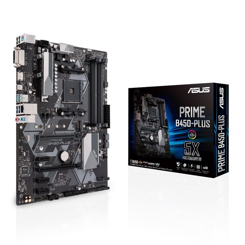 Płyta główna ASUS PRIME PRIME B450-PLUS (AM4; 4X DDR4 DIMM; ATX; CROSSFIREX) (90MB0YN0-M0EAY0)