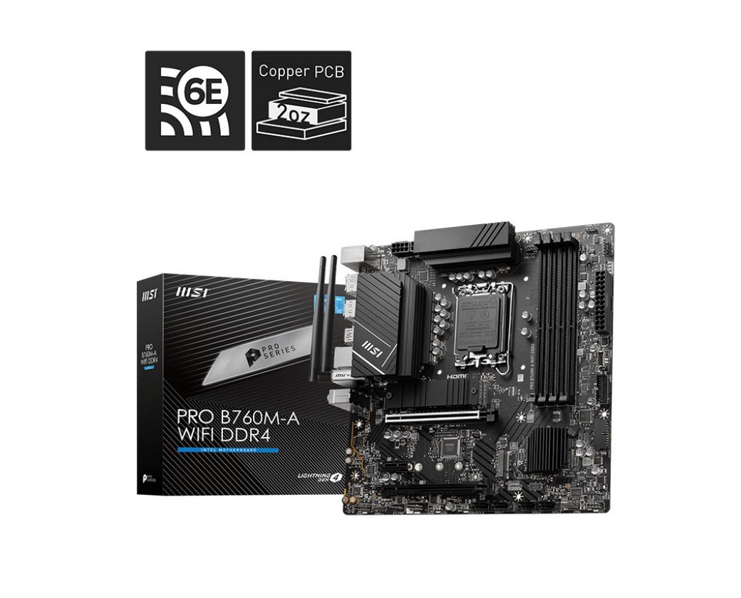 Płyta główna MSI PRO B760M-A WIFI DDR4 LGA 1700 (7D99-001R)