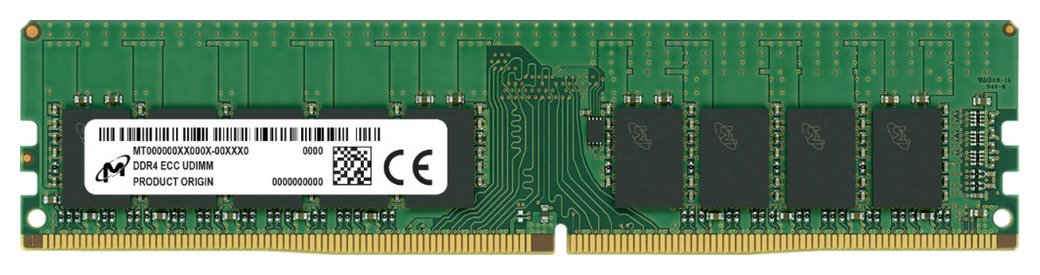 MICRON ECC UDIMM DDR4 32GB 2RX8 3200MHZ PC4-25600 MTA18ASF4G72AZ-3G2F1R