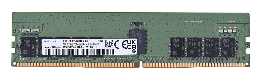 miniatura Samsung RDIMM 16GB DDR4 2Rx8 3200MHz PC4-25600 ECC REGISTERED M393A2K43DB3-CWE