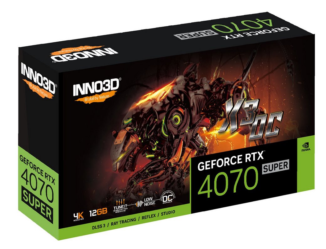 miniatura Karta graficzna INNO3D GeForce RTX 4070 SUPER X3 OC (N407S3-126XX-186162L)