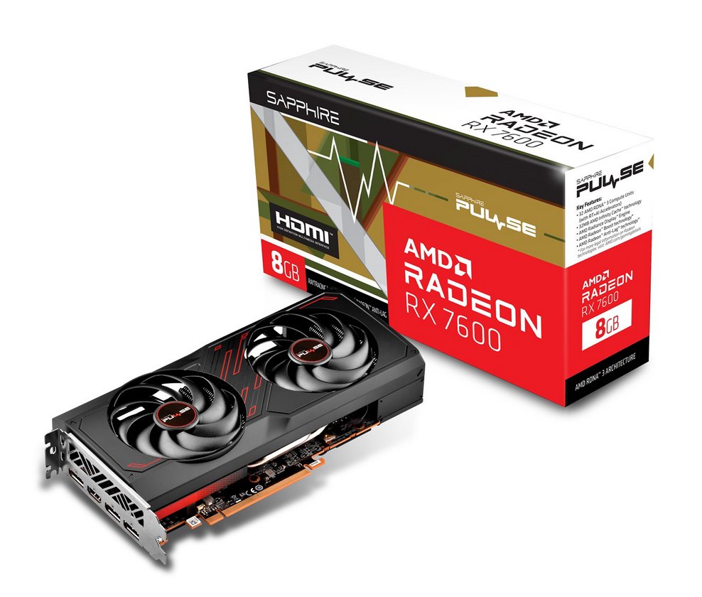 miniatura Karta graficzna SAPPHIRE PULSE Radeon RX 7600 GAMING OC 8G (11324-01-20G)